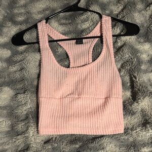 Pink Ribbed Tank Top